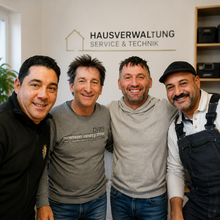 Freundliches Mitarbeiterteam für Hausverwaltung, Elektrotechnik und Gebäudeservice